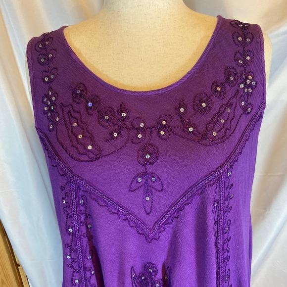 Tamsy Embroidered Fairy Dress Plus size Purple - Picture 4 of 6